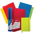 JAM Paper® Back To School Assortments, Green, 4 Glossy Folders, 2 1 Inch Binders & 1 Green Journal, 7/Pack (385CW1GASSRT)