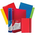 JAM Paper® Back To School Assortments, Red, 4 Glossy Folders, 2 1 Inch Binders & 1 Red Journal, 7/Pack (385CW1RASSRT)