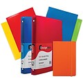 JAM Paper® Back To School Assortments, Orange, 4 Glossy Folders, 2 0.75 Inch Binders & 1 Orange Journal, 7/Pack (385CWOASSRT)