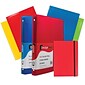 JAM Paper® Back To School Assortments, Red, 4 Glossy Folders, 2 0.75 Inch Binders & 1 Red Journal, 7/Pack (385CWRASSRT)