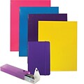 JAM Paper® Back To School Assortments, Purple, 4 Glossy Folders, 1 Purple Journal & 1 Purple Pencil Case, 6/Pack (385HWPRASSRT)