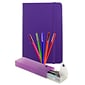 JAM Paper® Artist Writer Pack, 5-Fine Point Pen Markers, 1-Pen Case, 1-Journal, Purple, 7 Items (7655PRASSRT)