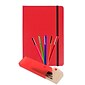 JAM Paper® Artist Writer Pack, 5-Fine Point Pen Markers, 1-Pen Case, 1-Journal, Red, 7 Items (7655RASSRT)