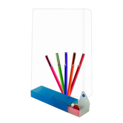 JAM Paper® Artist Writer Pack, 5-Fine Point Pen Markers, 1-Pen Case, 1-Journal, White, 7 Items (7655WASSRT)