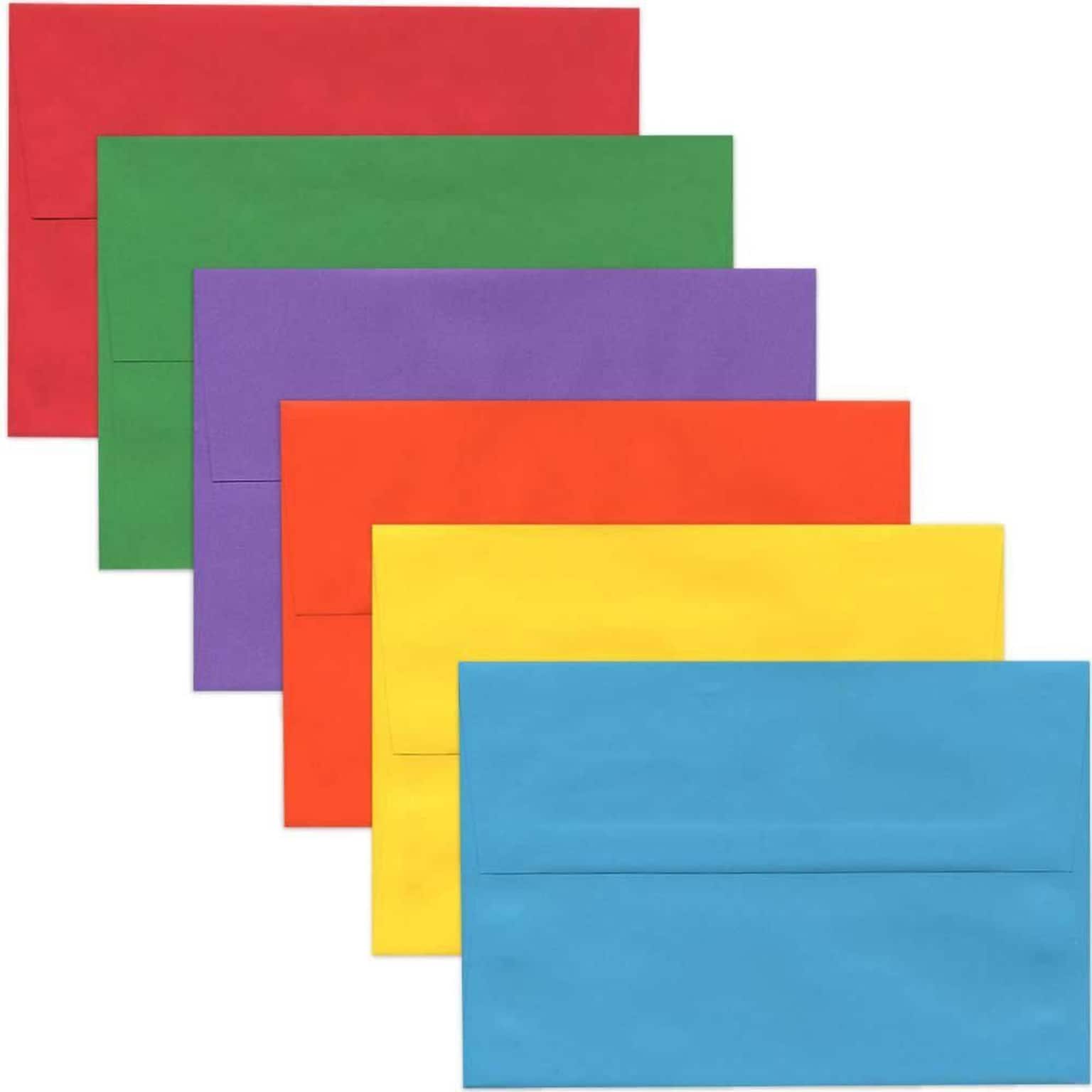 JAM Paper® 4Bar A1 Colored Invitation Envelopes, 3.625 x 5.125, Assorted Colors, 150/Pack (4BARASSRT)