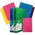 JAM Paper® Back To School Assortments, Pink, 4 Glossy Folders, 2 1.5 Inch Binders & 1 Pink Journal, 7/Pack (CWG15PASSRT)