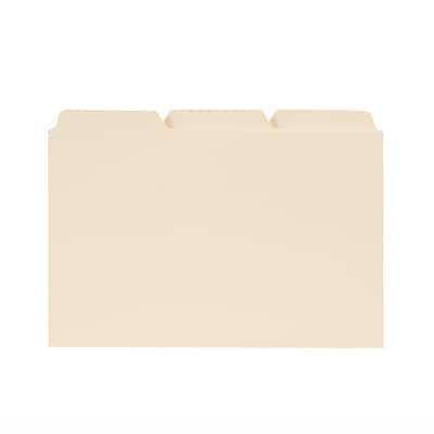 Smead® Recycled Self-Tab Card Guides, Blank, 4 x 6, Manila, 100/Box (623)