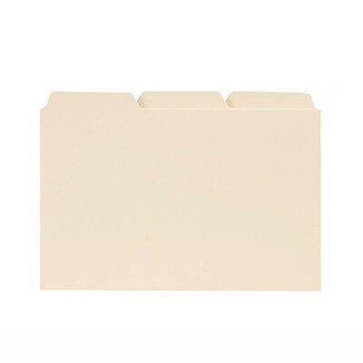 Smead® Recycled Self-Tab Card Guides, Blank, 4 x 6, Manila, 100/Box (623)