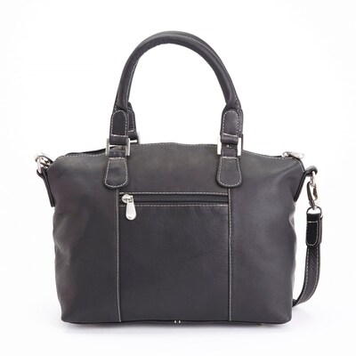 Royce Leather Lightweight Duffel Bag, Colombian Leather, Black (636-Black-VL)