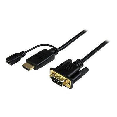 StarTech 6 HDMI to VGA Active Converter Cable, Black