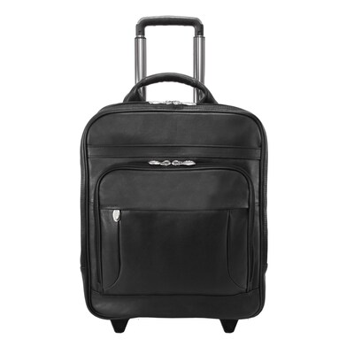 McKlein I Series Wicker Park Cashmere Napa Leather 2-Wheel Spinner Luggage, Black (47195)