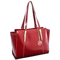 McKlein Aldora Ladies Tote with Tablet Pocket, Top Grain Cowhide Leather, Red (97506)