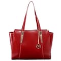 McKlein Aldora Ladies Tote with Tablet Pocket, Top Grain Cowhide Leather, Red (97506)