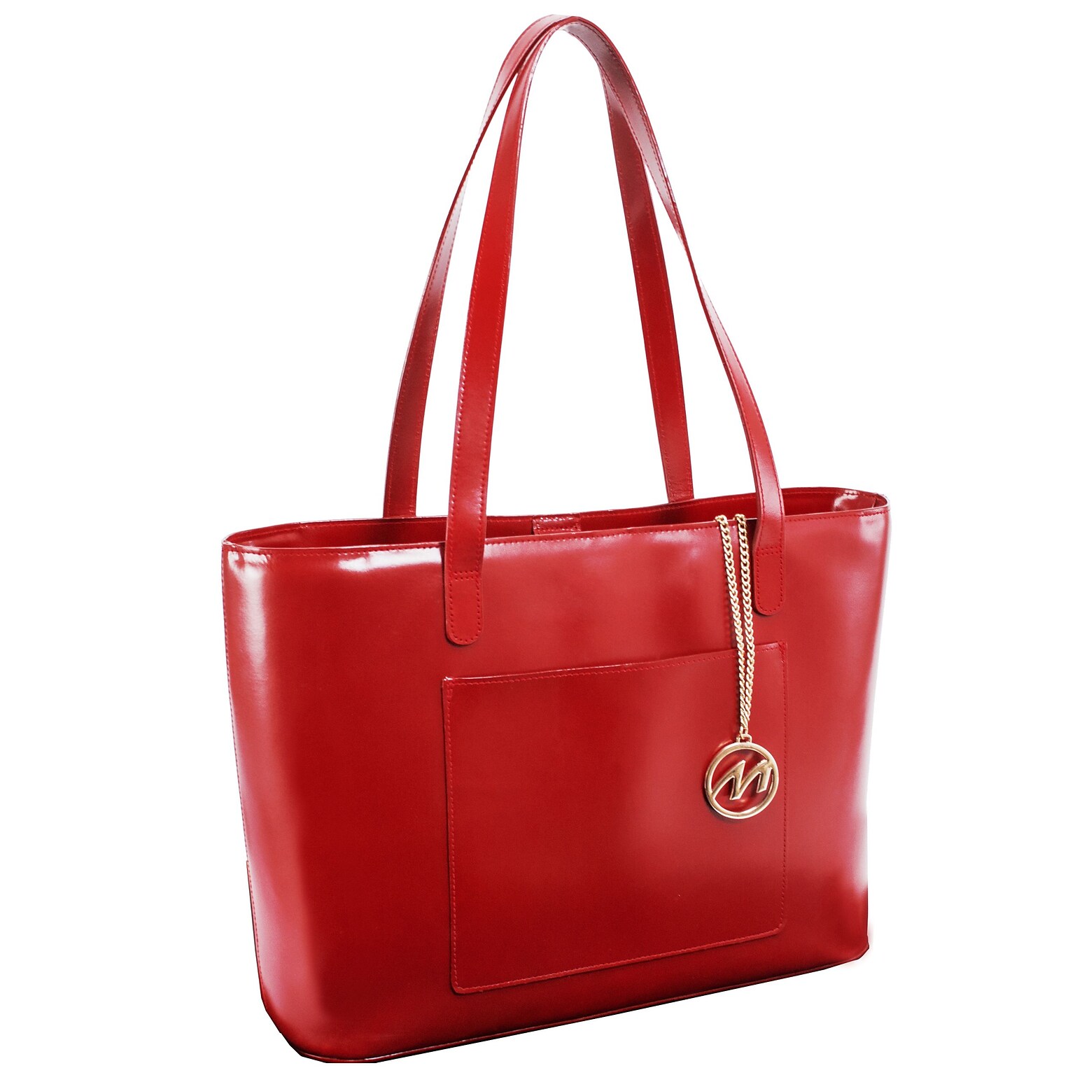 McKlein M Series, ALYSON, Genuine Cowhide Leather, Ladies Tote with Tablet Pocket, Red (97536)