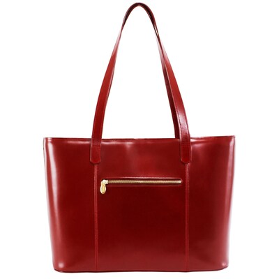 McKlein M Series, ALYSON, Genuine Cowhide Leather, Ladies' Tote with Tablet Pocket, Red (97536)