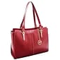 McKlein M Series, GLENNA, Genuine Cowhide Leather, Ladies' Tote with Tablet Pocket, Red (97556)