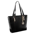 McKlein M Series, SAVARNA, Genuine Cowhide Leather, Ladies Tote with Tablet Pocket, Black (97575)