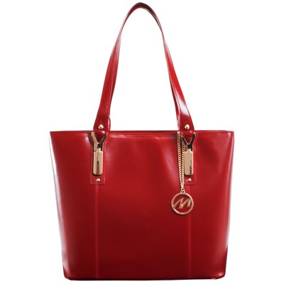McKlein M Series, SAVARNA, Genuine Cowhide Leather, Ladies' Tote with Tablet Pocket, Red (97576)