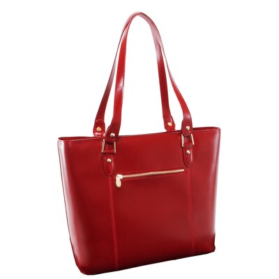 McKlein M Series, SAVARNA, Genuine Cowhide Leather, Ladies' Tote with Tablet Pocket, Red (97576)