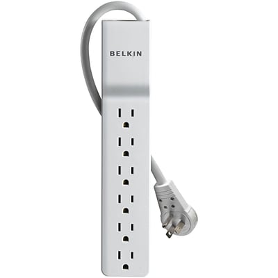 Belkin 6 Outlet Home/Office, 6 Cord, 720 Joules, White (BE106000-06R)