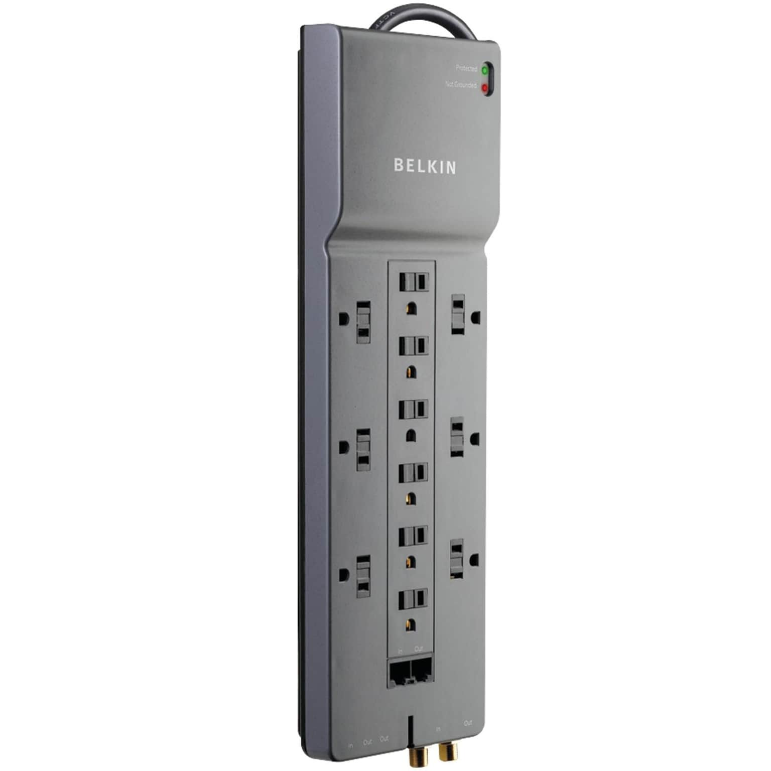 Belkin Home/office Surge Protector (12-outlet; 1-in/2-out Telephone/modem Protection; Rj45 & Coaxial Protection)