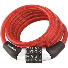 Wordlock Combination Non-resettable Cable Lock (red)