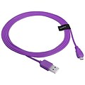 Insten® 6 Micro USB A/B 2-in-1 Cable, Purple