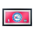 Trademark Global® 15 x 27 Black Wood Framed Mirror, Philadelphia 76ers NBA