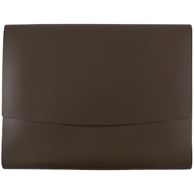 JAM Paper® Italian Leather Portfolio With Snap Closure, 10 1/2 x 13 x 3/4, Dark Brown, Sold Individu