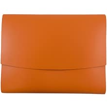 JAM Paper® Italian Leather Portfolios With Snap Closure, 10 1/2 x 13 x 3/4, Orange, 12/Pack (2233320