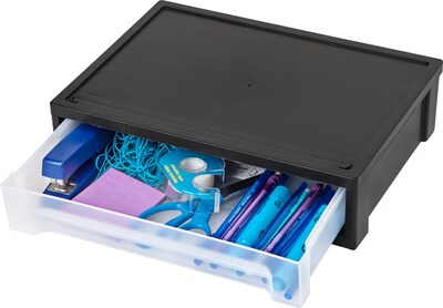Large Desktop Drawer; Black/Clear