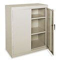 OfficeSource Deluxe 42 Metal Counter Height Storage Cabinet with 2 Shelves, Putty (8080PTY)