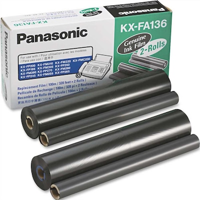 Panasonic® #KXFA136 Fax Ribbon Refills for #KXFA135 Thermal Transfer Ribbon Cartridge, 2 per Box