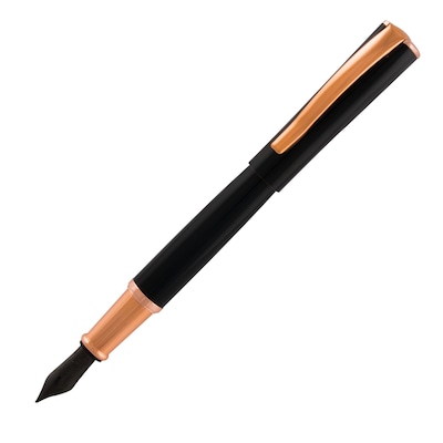 Monteverde Impressa Fountain Pen, Medium Nib, Black with Rose Gold (MV29863)