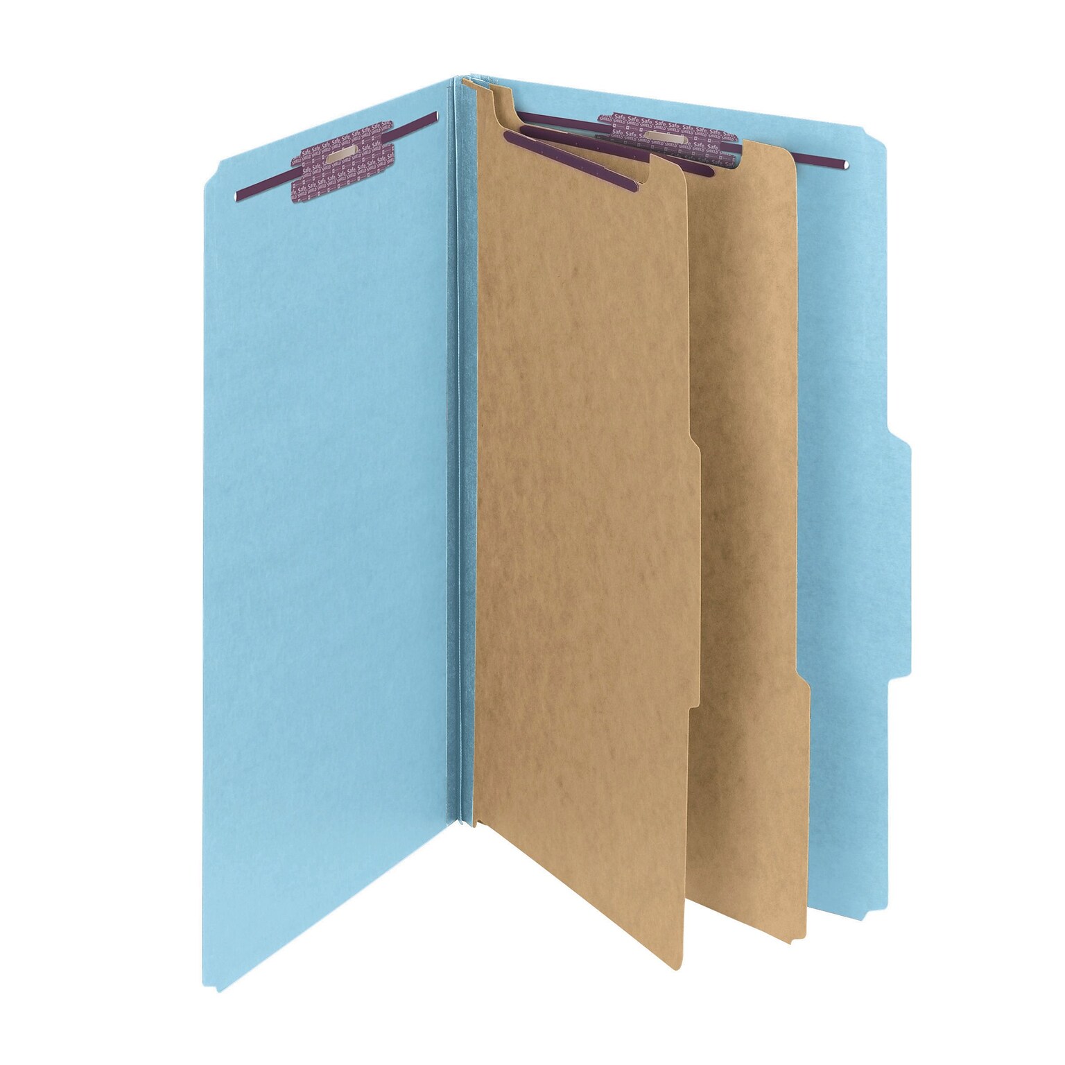 Smead Pressboard Classification Folder, Legal Size, 2 Dividers, Blue, 10/Pack (19030)