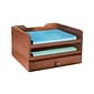 Bindertek Stacking Wood Desk Stackable, 2 Trays & 1 Drawer Kit, Cherry (WK5-CH)