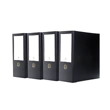 Bindertek Premium 3 3-Ring Non-View Binders, D-Ring, Black, 4/Pack (3XLPACK-BK)