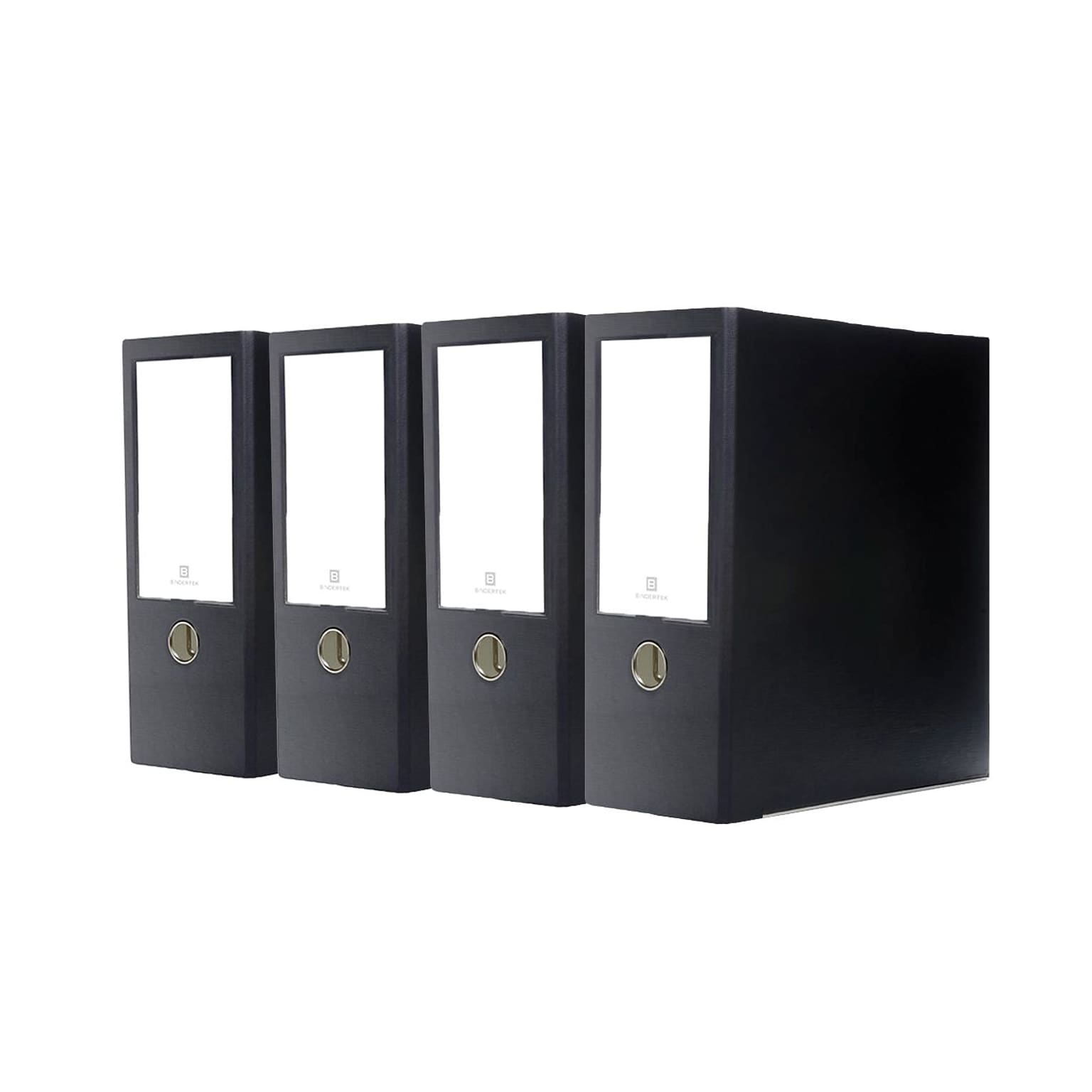 Bindertek Premium 3 3-Ring Non-View Binders, D-Ring, Black, 4/Pack (3XLPACK-BK)