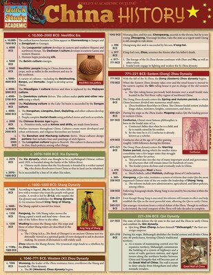 BarCharts, Inc. QuickStudy® Chinese & Middle East History Reference Set (9781423231394)