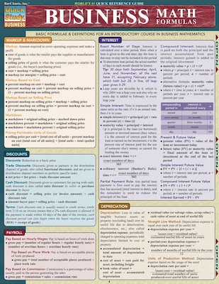 BarCharts, Inc. QuickStudy® Business & Math Formulas Reference Set (9781423231417)