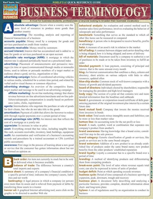 BarCharts, Inc. QuickStudy® Business & Investment Terminology Reference Set (9781423231431)