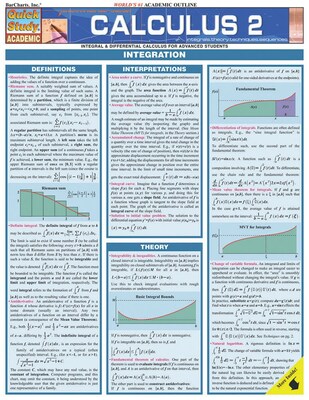 BarCharts, Inc. QuickStudy® Calculus Reference Set (9781423230274)