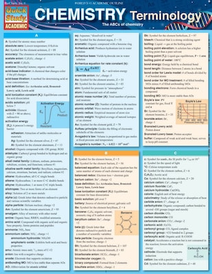 QuickStudy Chemistry Nonmagnetic Charts, 8.5" x 11", 3/Pack (9781423230298)