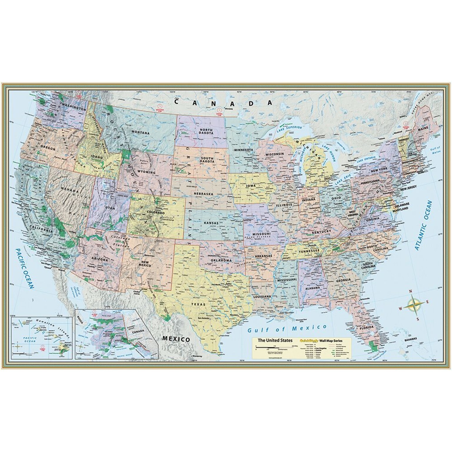 QuickStudy World/US Maps, 50 x 32, 2/Pack (9781423230700)
