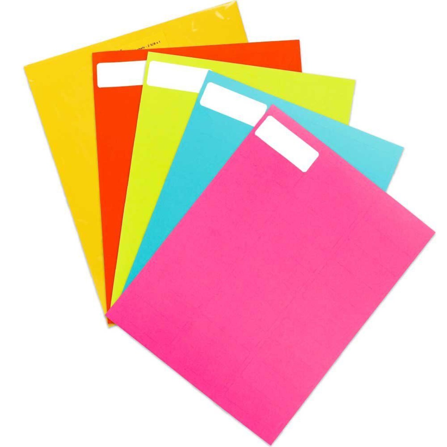 JAM Paper Address Labels, 1 x 2 5/8, Assorted 30 Labels/Sheet, 5 Packs/Box (30272ASST12)