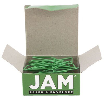 JAM Paper® Colorful Butterfly Paper Clips, Green Paperclips, 15/Pack (332BYGR)