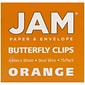 JAM Paper® Colorful Butterfly Paper Clips, Orange Paperclips, 15/Pack (332BYOR)