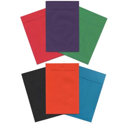 JAM Paper Open End Catalog Envelope, 6 x 9, Brite Hue Assorted, 50/Pack (8810ASSRTD)