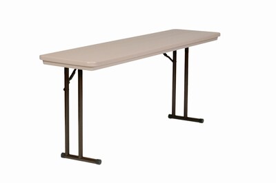Correll, Inc. R-Series Heavy-Duty Rectangular Folding Table, Mocha Granite with Brown Frame (R1872-24)