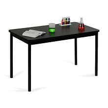 Correll, Inc. 72 Rectangular Shape High-Pressure Laminate Top Lab Table, Black Granite with Black F